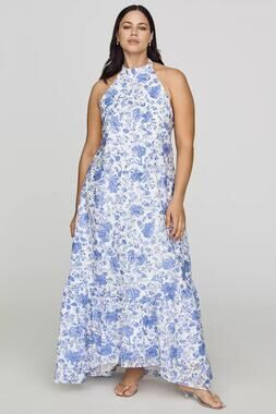 nwt ANTHROPOLOGIE ELIATT sz 1X Elin Halter Maxi Dress